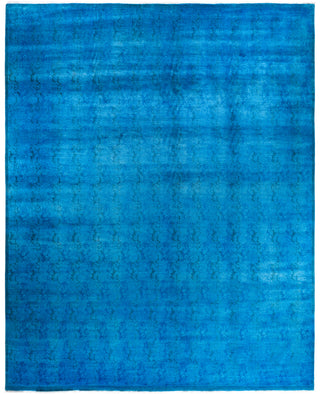 Overdyed One-of-a-Kind Wool Blue Area Rug 12' 4" x 15' 0"
