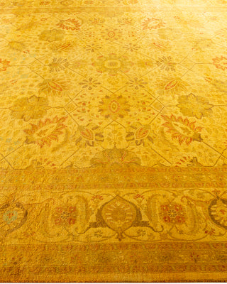 Contemporary Hand Knotted Overdyed Yellow Area Rug 8' 2" x 10' 3"