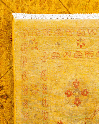 Contemporary Hand Knotted Overdyed Yellow Area Rug 8' 2" x 10' 3"