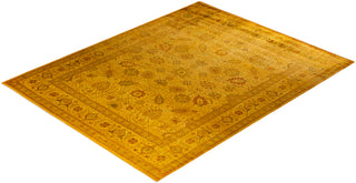 Contemporary Hand Knotted Overdyed Yellow Area Rug 8' 2" x 10' 3"