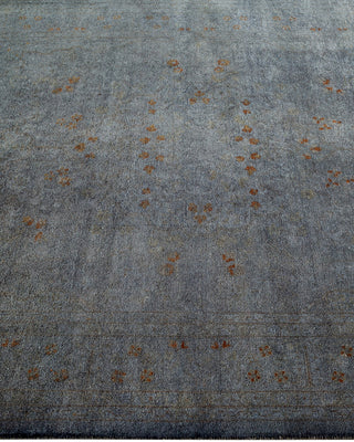 Contemporary Hand-Knotted Overdyed Gray Area Rug 4' 2" x 6' 2"