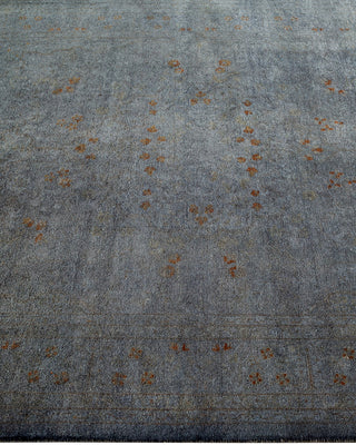 Modern Overdyed Hand Knotted Wool Gray Area Rug 4' 2" x 6' 2"