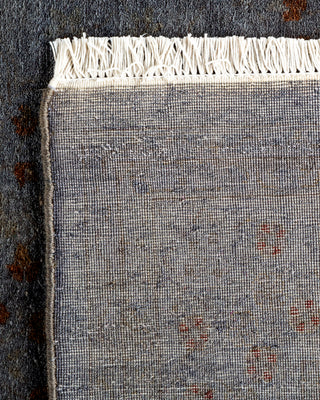 Contemporary Hand-Knotted Overdyed Gray Area Rug 4' 2" x 6' 2"