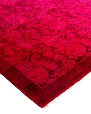 Contemporary Overyed Wool Hand Knotted Pink Area Rug 4' 2" x 6' 1"