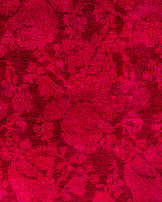 Contemporary Hand-Knotted Overdyed Pink Area Rug 4' 2" x 6' 1"