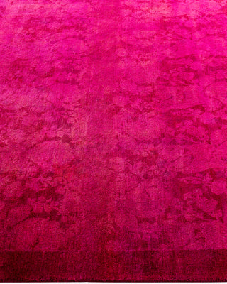 Contemporary Overyed Wool Hand Knotted Pink Area Rug 4' 2" x 6' 1"