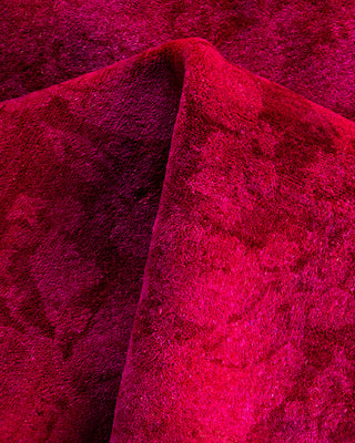 Contemporary Hand-Knotted Overdyed Pink Area Rug 4' 2" x 6' 1"