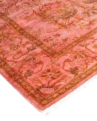 Modern Overdyed Hand Knotted Wool Pink Area Rug 3' 1" x 5' 1"