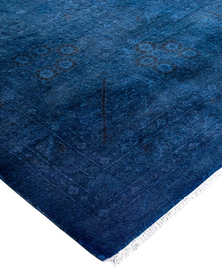 Contemporary Hand-Knotted Overdyed Blue Area Rug 10' 2" x 13' 6"