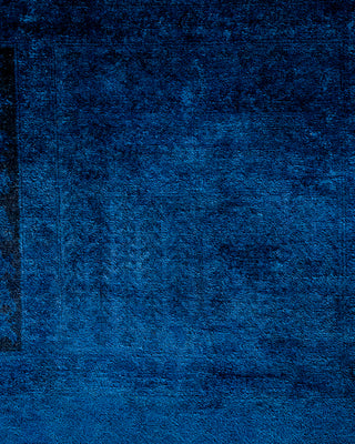 Contemporary Hand-Knotted Overdyed Blue Area Rug 10' 2" x 13' 6"