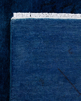 Contemporary Hand-Knotted Overdyed Blue Area Rug 10' 2" x 13' 6"