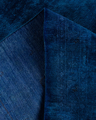 Contemporary Hand-Knotted Overdyed Blue Area Rug 10' 2" x 13' 6"