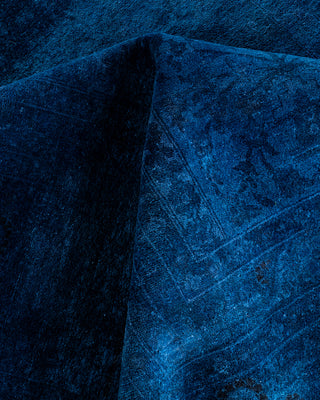 Contemporary Hand-Knotted Overdyed Blue Area Rug 10' 2" x 13' 6"