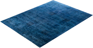Contemporary Hand-Knotted Overdyed Blue Area Rug 10' 2" x 13' 6"