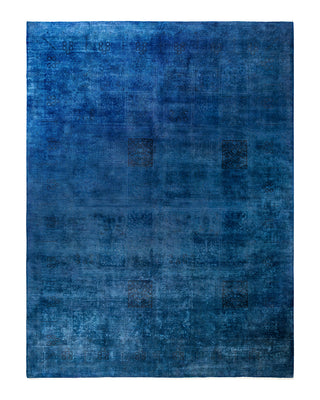 Contemporary Overyed Wool Hand Knotted Blue Area Rug 10' 2" x 13' 6"