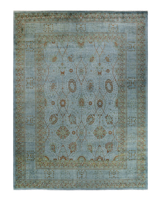 Contemporary Fine Vibrance Blue Wool Area Rug 9' 4" x 12' 4"