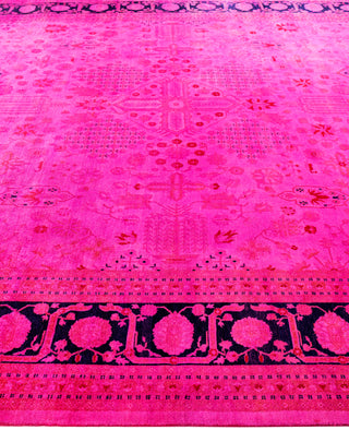 Overdyed One-of-a-Kind Wool Pink Area Rug 9' 2" x 12' 4"