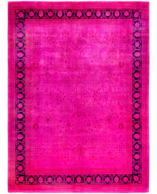 Overdyed One-of-a-Kind Wool Pink Area Rug 9' 2" x 12' 4"