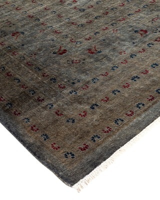 Modern Overdyed Hand Knotted Wool Gray Area Rug 9' 1" x 12' 1"