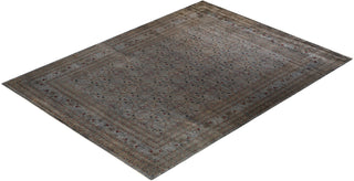 Modern Overdyed Hand Knotted Wool Gray Area Rug 9' 1" x 12' 1"