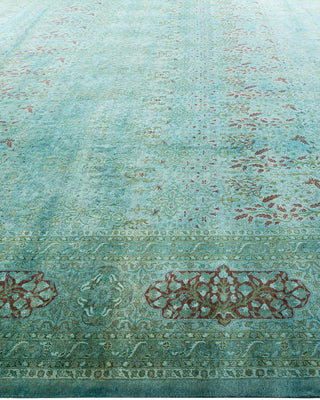 Overdyed Hand-Knotted Blue Area Rug 12' 3" x 17' 7"