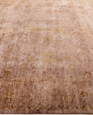 Contemporary Overdyed Wool Hand Knotted Beige Area Rug 8' 2" x 9' 10"