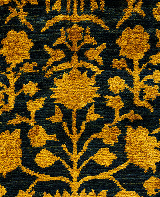 Overdyed Hand-Knotted Wool Modern-Contemporary Yellow Area Rug 4' 2" x 5' 10"