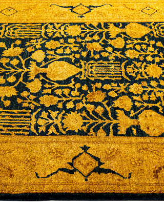 Overdyed Hand-Knotted Wool Modern-Contemporary Yellow Area Rug 4' 2" x 5' 10"