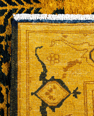 Overdyed Hand-Knotted Wool Modern-Contemporary Yellow Area Rug 4' 2" x 5' 10"