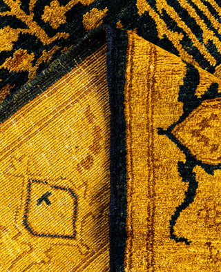 Overdyed Hand-Knotted Wool Modern-Contemporary Yellow Area Rug 4' 2" x 5' 10"