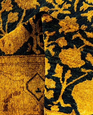 Overdyed Hand-Knotted Wool Modern-Contemporary Yellow Area Rug 4' 2" x 5' 10"