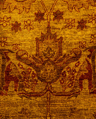 Overdyed Hand-Knotted Wool Modern-Contemporary Gold Area Rug 3' 1" x 4' 10"