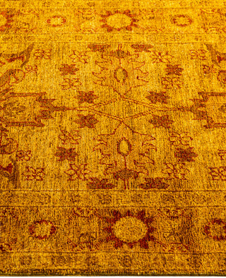 Overdyed Hand-Knotted Wool Modern-Contemporary Gold Area Rug 3' 1" x 4' 10"