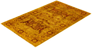 Overdyed Hand-Knotted Wool Modern-Contemporary Gold Area Rug 3' 1" x 4' 10"