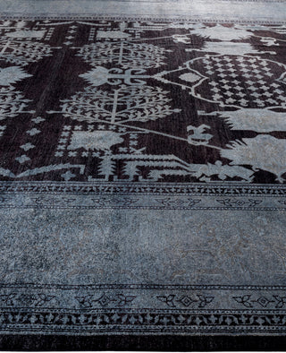 Contemporary Overdyed Wool Hand Knotted Black Area Rug 10' 5" x 14' 8"