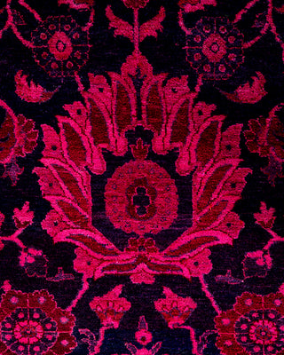 Contemporary Hand-Knotted Overdyed Pink Area Rug 6' 1" x 8' 8"