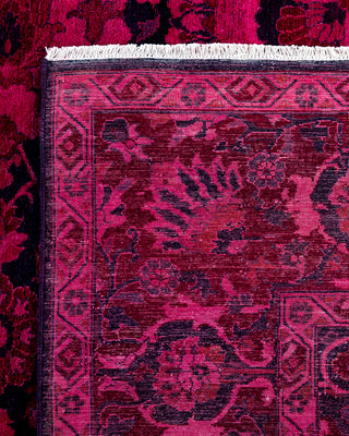 Contemporary Hand-Knotted Overdyed Pink Area Rug 6' 1" x 8' 8"