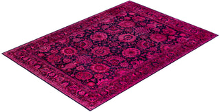Contemporary Hand-Knotted Overdyed Pink Area Rug 6' 1" x 8' 8"