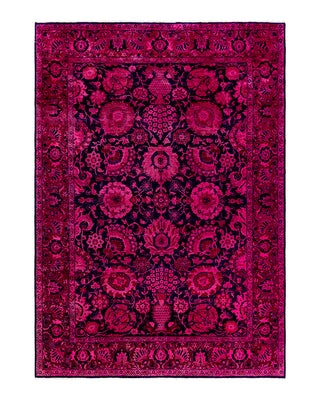 Contemporary Overyed Wool Hand Knotted Pink Area Rug 6' 1" x 8' 8"
