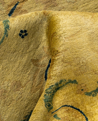 Contemporary Overdyed Wool Hand Knotted Gold Area Rug 5' 10" x 8' 10"
