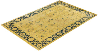 Contemporary Overdyed Wool Hand Knotted Gold Area Rug 5' 10" x 8' 10"