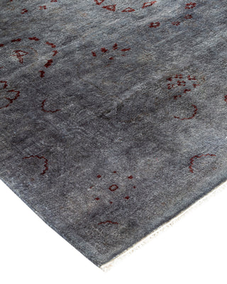 Modern Overdyed Hand Knotted Wool Gray Area Rug 5' 2" x 7' 6"