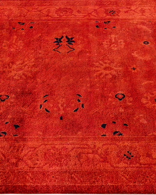 Contemporary Hand-Knotted Overdyed Orange Runner 3' 0" x 24' 5"
