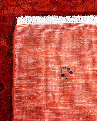 Contemporary Hand-Knotted Overdyed Orange Runner 3' 0" x 24' 5"
