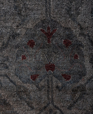 Contemporary Overdyed Wool Hand Knotted Gray Runner 3' 0" x 11' 10"