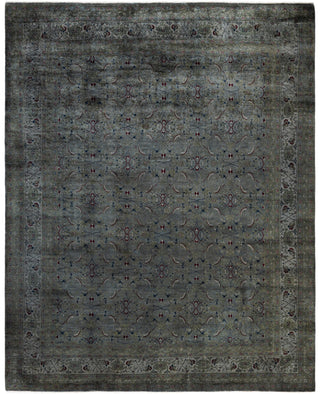 Overdyed One-of-a-Kind Wool Gray Area Rug 8' 3" x 10' 1"