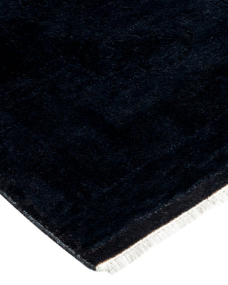 Modern Overdyed Hand Knotted Wool Black Area Rug 7' 10" x 10' 6"