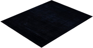 Modern Overdyed Hand Knotted Wool Black Area Rug 7' 10" x 10' 6"