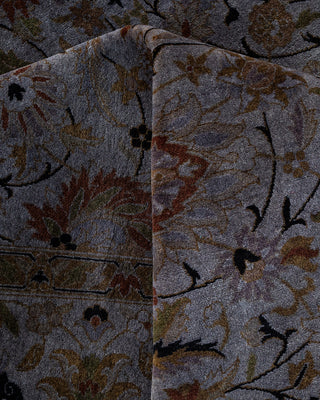 Contemporary Hand-Knotted Overdyed Gray Area Rug 8' 1" x 10' 8"