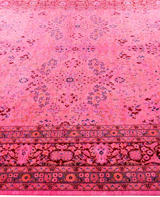 Overdyed One-of-a-Kind Wool Pink Area Rug 8' 1" x 15' 8"